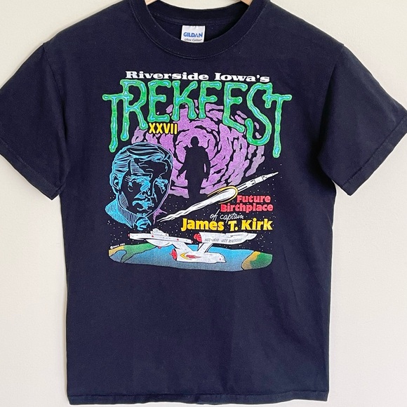 Trekfest 27 Riverside Iowa Star Trek Kirk Birthplace 2011 Con T Shirt Adult S - Picture 3 of 8